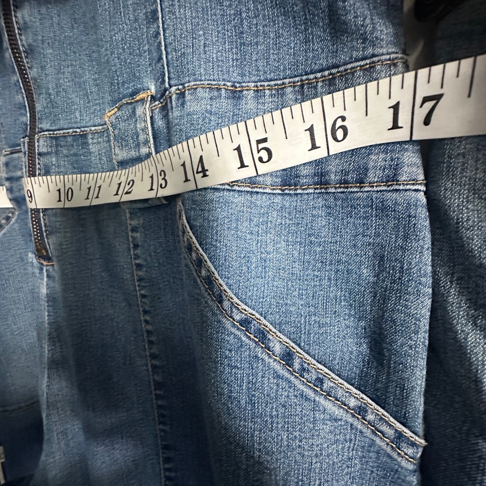 Vintage Y2K No Boundaries Juniors/Women’s Denim Flared Jumpsuit/Overalls Jnr’s M - Picture 9 of 9